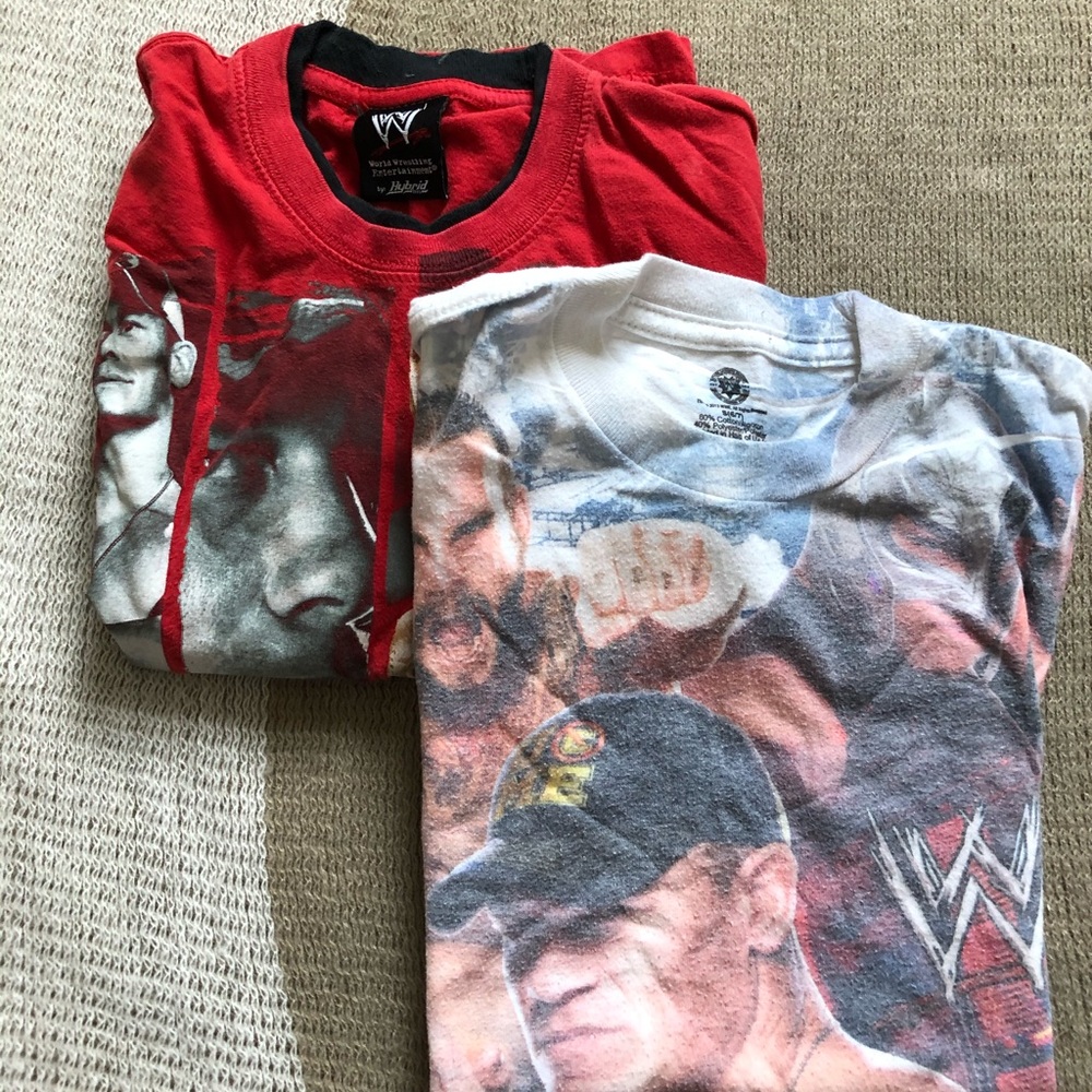 2 WWE Boys shirts size 6/7